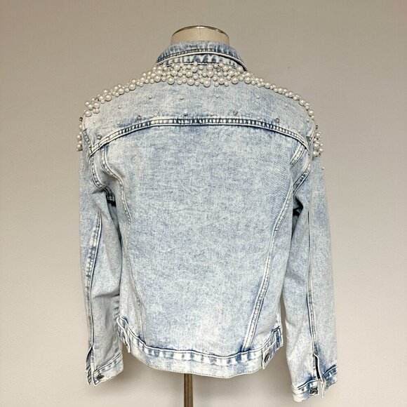 Pearls Beaded Denim Jacket - Picture 5 of 9